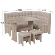 Кухонный уголок «Рио» (дуб сонома трюфель/микровелюр Wellmart Dark Beige) Кухонный уголок «Рио» (дуб сонома трюфель/микровелюр Wellmart Dark Beige)