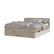 Кровать двуспальная с ящиками 1,6м КР-604 "Гармония" крафт серый/крафт белый