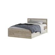 Кровать двуспальная с ящиками 1,2м КР-606 "Гармония" крафт серый/крафт белый